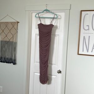 Lavender ruched dress